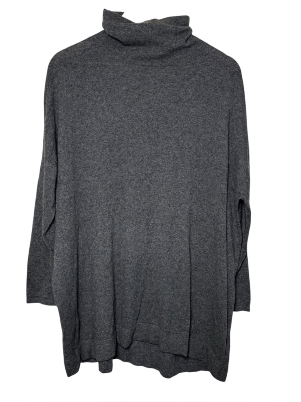 100% Cashmere Oversized Sweater Women Medium Gray Lagenlook Lagom Minimalist Lux